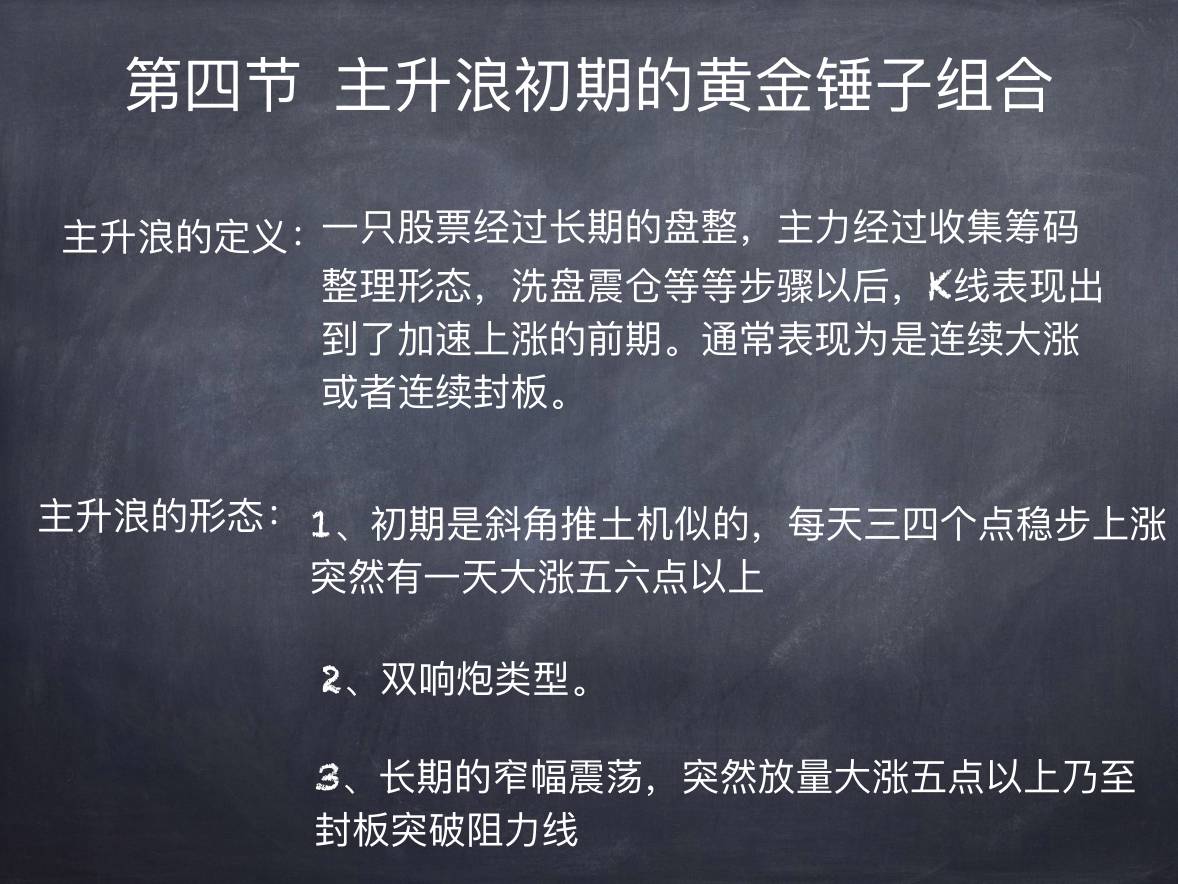 黄金锤 K 线 · 第四节 主升浪初期组合