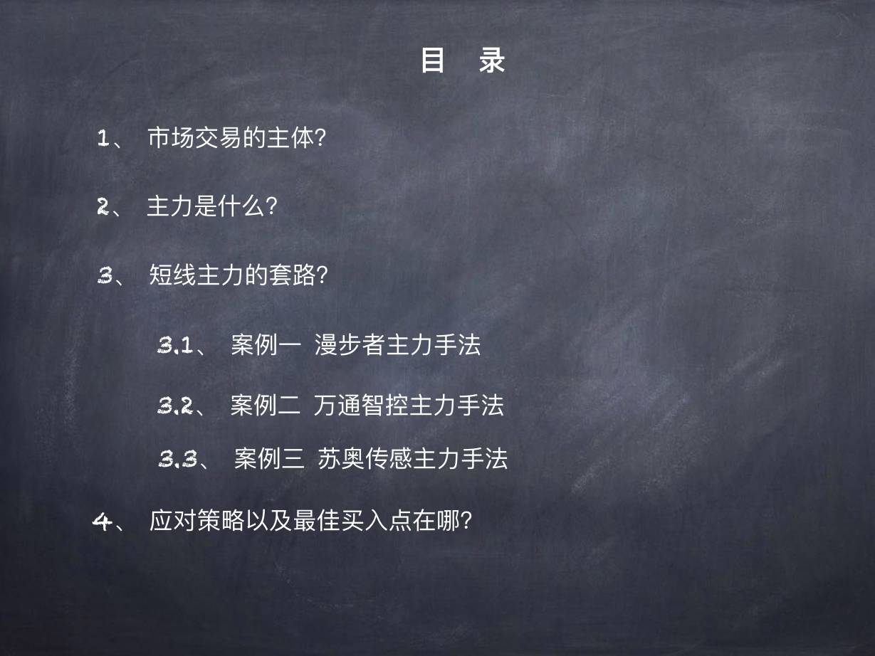 主力运作周期 · 目录