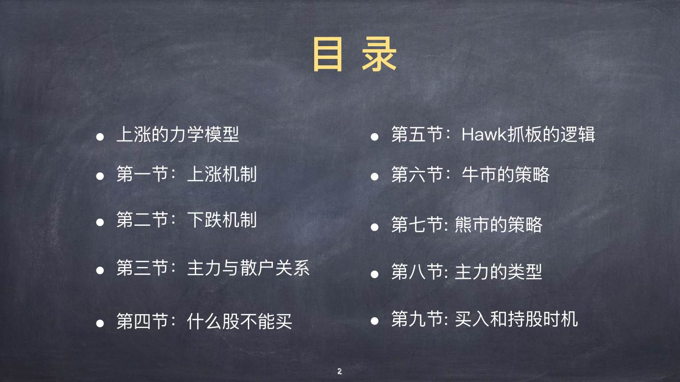 股票上涨的物理模型 · 目录